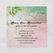 *~* Chensialフローラ水色グリッターターコイズ スクエア名刺 (裏面)