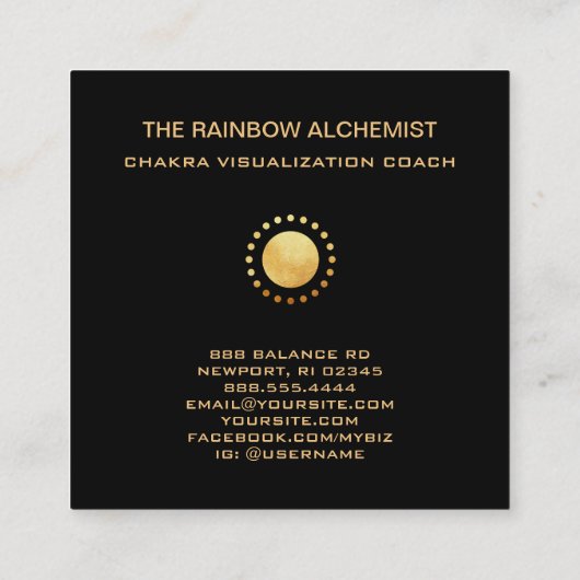 *~* Chensial金ゴールド聖域チャクラグリッター スクエア名刺 (裏面)