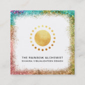 *~* Chensial Sricke Geometryチャクラ金ゴールドグリッター スクエア名刺 (正面)