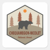 Chequamegon-Nicolet National Forest Bear スクエアシール (正面)