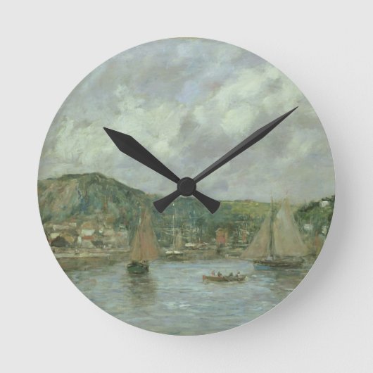 Cherbourg 1883年(キャンバスの油) ラウンド壁時計 (正面)