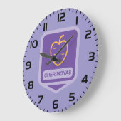 Cherimoya Fruitユニーク Graphicカスタマイズ可能 ラージ壁時計 (傾斜)