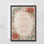 Cherish Botanical Boho Ethnic Inspiration Photo 招待状 (正面)