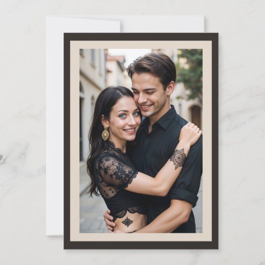 Cherish Botanical Boho Ethnic Inspiration Photo 招待状 (裏面)