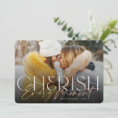 Cherish Every Momentはっきりしたクラシックタイポグラフィ写真 シーズンカード (スタンド正面)