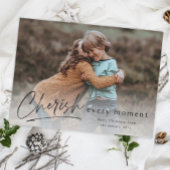 Cherish Every Momentスクリプト写真メリークリスマス カード