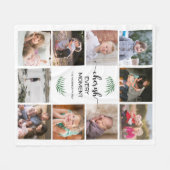 Cherish Every Momentフォトコラージュ白 フリースブランケット (正面(横))
