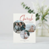 Cherish Every Momentフォトレッドアイボリー シーズンポストカード (スタンド正面)