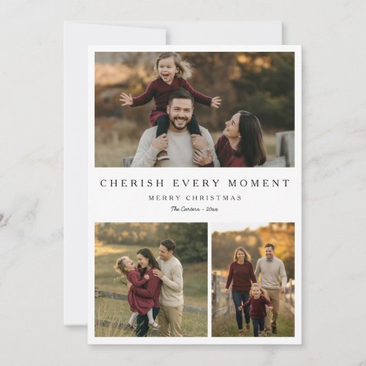 Cherish Every Moment家族のクリスマス3写真 シーズンカード (正面)