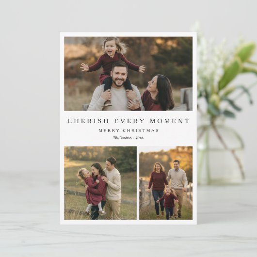 Cherish Every Moment家族のクリスマス3写真 シーズンカード (スタンド正面)