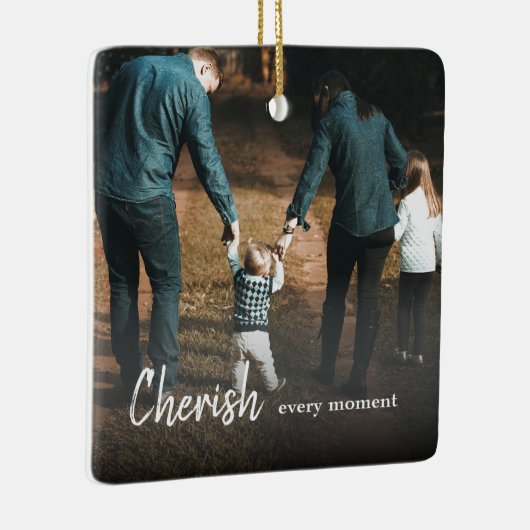 Cherish Every Moment引用文ファミリーフォト セラミックオーナメント (右)