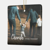 Cherish Every Moment引用文ファミリーフォト セラミックオーナメント (左)