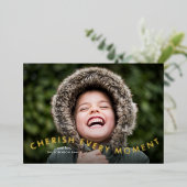 Cherish Every Moment湾曲した写真 箔シーズンカード (立ち正面)