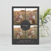 Cherish Every Moment エレガント 4写真クリスマス シーズンカード (スタンド正面)