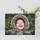 Cherish Every Moment モダン 2 Photo Christmas Card シーズンカード (スタンド正面)