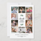 Cherish Every Moment 10フォトコラージクリスマス シーズンカード (正面)