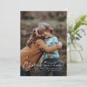 Cherish every moment 2 photo Holiday Christmas カード (スタンド正面)