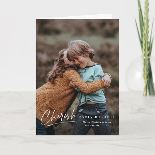 Cherish every moment 2 photo Holiday Christmas シーズンカード (正面)