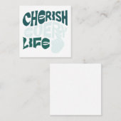 Cherish Life – 愛と優しさアート スクエア名刺 (正面/裏面)