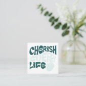 Cherish Life – 愛と優しさアート スクエア名刺 (スタンド正面)
