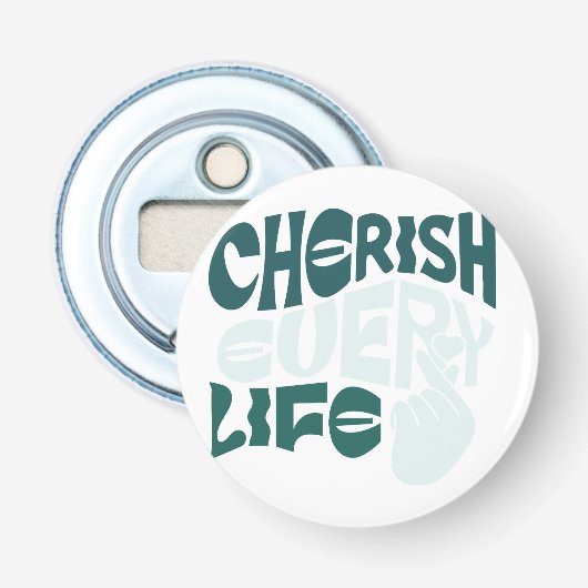 Cherish Life – 愛と優しさアート 栓抜き (正面)