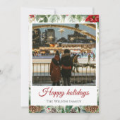 Cherish Memoriesフローラフレームフォトホリデーカード 招待状 (正面)