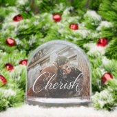 Cherish Script Photo Snow Globe – Personalized 2‑P (クリスマス)