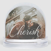 Cherish Script Photo Snow Globe – Personalized 2‑P (裏面)
