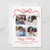 Cherish The Gifts, Bow, 4 Photo Collage Happy シーズンカード (正面)