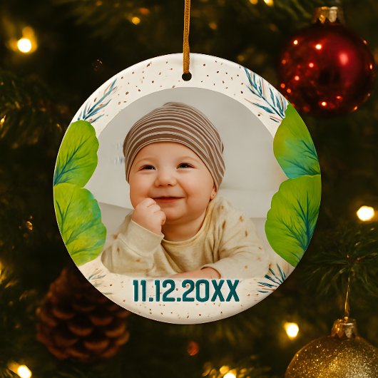 Cherish the Magic: Your Woodland First Christmas セラミックオーナメント