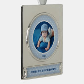 Cherish the Moment:ベビー第1回クリスマスフォト シルバープレートバナーオーナメント (右)