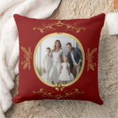 Cherish the Season パーソナライズされた Photo Christmas クッション (ブランケット)