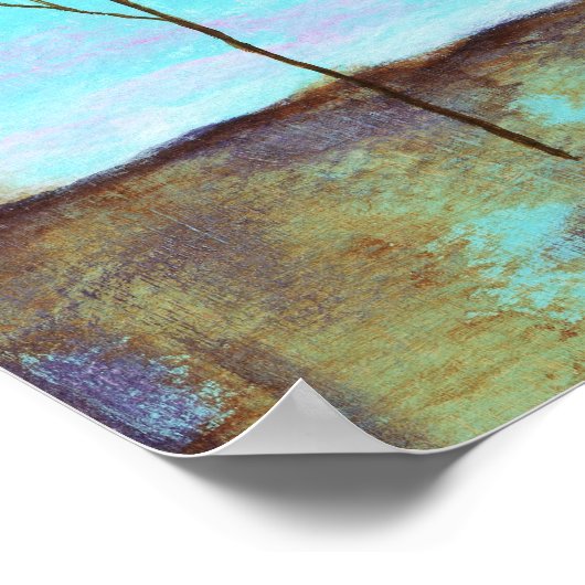 Cherished, Abstract Art Landscape Red Trees ポスター (角)