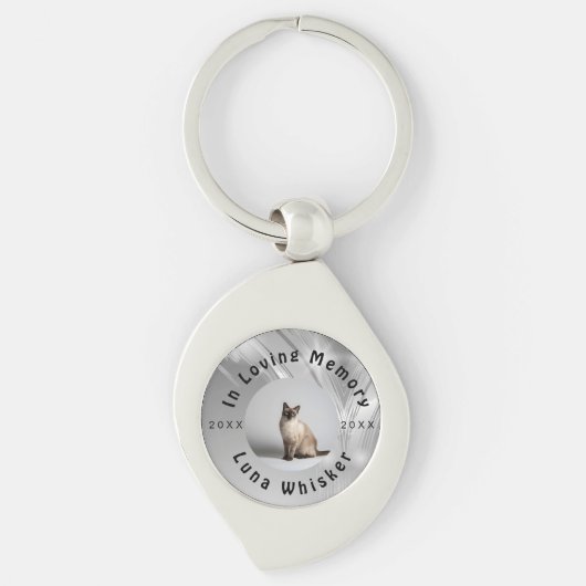 Cherished Cat Photo Memory Frame Art キーホルダー (正面)