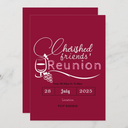 cherished Friends' Reunion Invitations  招待状 (正面/裏面)