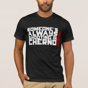 Cherno -白い文字で常に撃っている誰か tシャツ