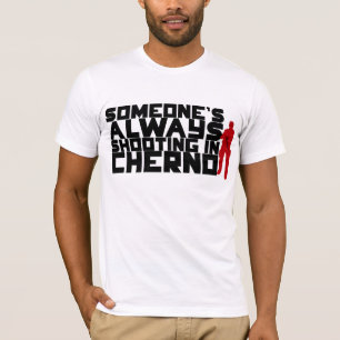 Cherno -黒い文字で常に撃っている誰か tシャツ