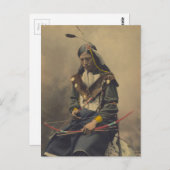 Cherokee Man with Bowのヴィンテージ写真 ポストカード (正面/裏面)