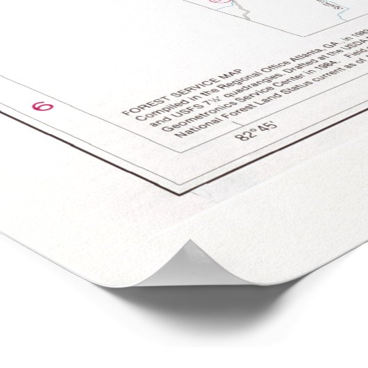 Cherokee National Forest Map (1985)  ポスター (角)