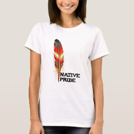 Cherokee Navajo Sioux Warrior Art Heritage Feather Tシャツ