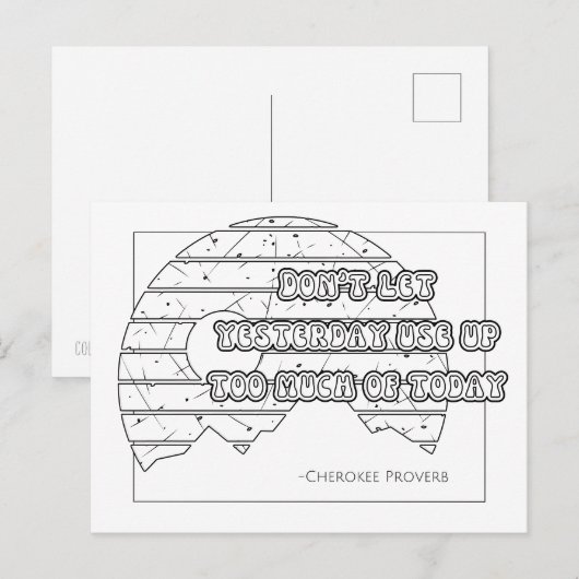 Cherokee Proverb Coloringはがき ポストカード (正面/裏面)