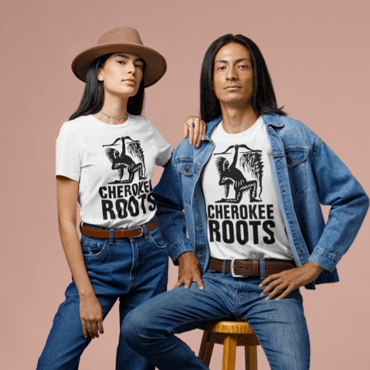CHEROKEE ROOTS -先住民アメリカインディアンTシャツ Tシャツ