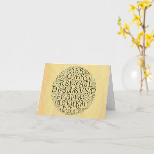 Cherokee Syllabary Cloud Yellow Noteカード カード (黄色い花)