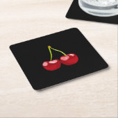 cherries スクエアペーパーコースター (アングル)