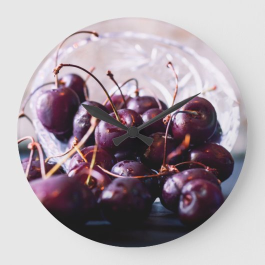 Cherries ラージ壁時計 (正面)