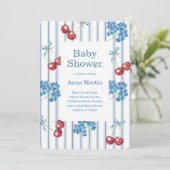Cherries and Hydrangeas Baby Shower 招待状 (スタンド正面)