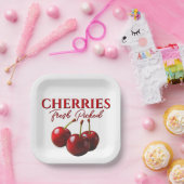 Cherries fresh picked  ペーパープレート (パーティー)