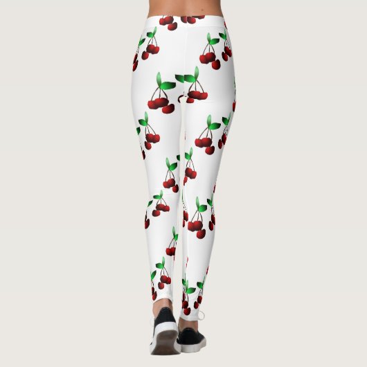 Cherries on White Leggings レギンス (裏面)