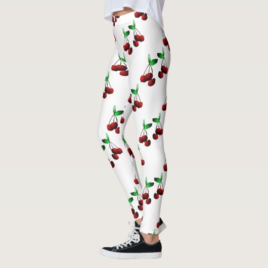 Cherries on White Leggings レギンス (左)