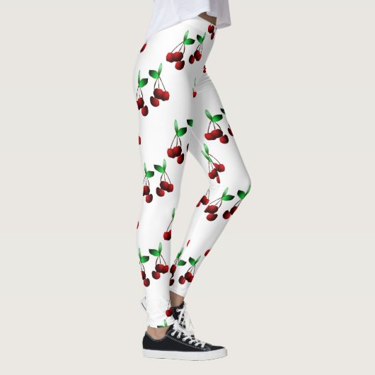 Cherries on White Leggings レギンス (右)